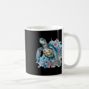 Mug Tortue Fleur sauvage Amoureux des animaux Tortue