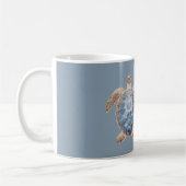 Mug Tortue marine bleue marron (Gauche)