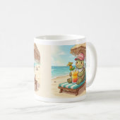 Mug Tortue mignonne à la plage (Devant droit)