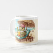 Mug Tortue mignonne à la plage (Devant gauche)