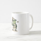 Mug Tortue Mignonne Batteur de Baseball Art Vectoriel (Devant droit)