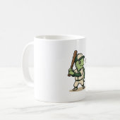 Mug Tortue Mignonne Batteur de Baseball Art Vectoriel (Devant gauche)