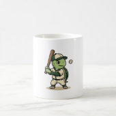 Mug Tortue Mignonne Batteur de Baseball Art Vectoriel (Centre)