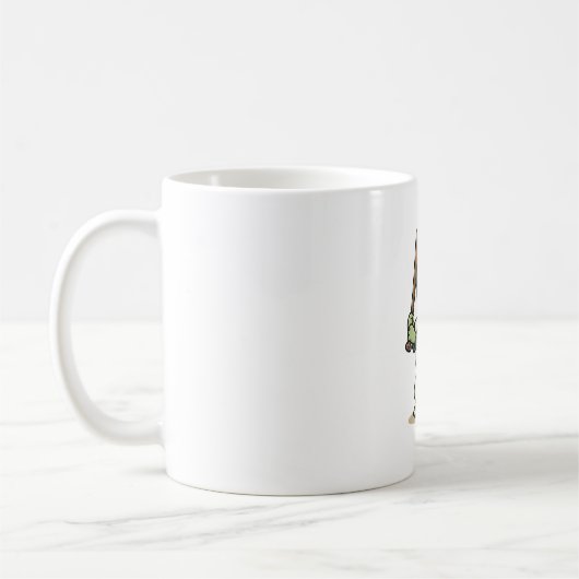 Mug Tortue Mignonne Batteur de Baseball Art Vectoriel (Gauche)