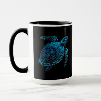 Mug Tortue nageuse, bleu