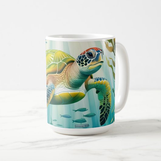 Mug Tortue peinte (Devant droit)