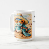 Mug Tortue Personnalisable Sur La Plage (Devant gauche)
