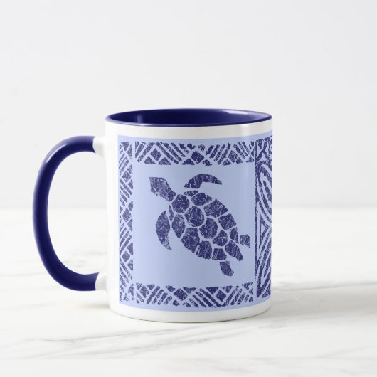 Mug Tortue primitive hawaïenne de Tapa de Honu (Gauche)