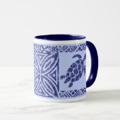 Mug Tortue primitive hawaïenne de Tapa de Honu (Devant droit)