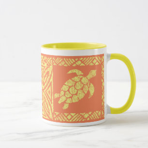 Mug Tortue primitive hawaïenne de Tapa de Honu