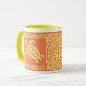 Mug Tortue primitive hawaïenne de Tapa de Honu (Devant gauche)