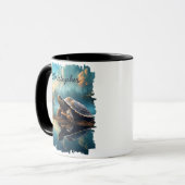 Mug Tortue sur le lac Log Reflection (Devant gauche)