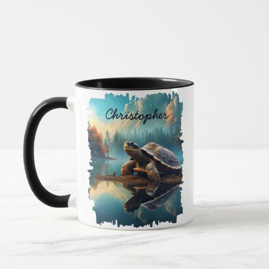 Mug Tortue sur le reflet du lac Log (Gauche)