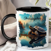 Mug Tortue sur le reflet du lac Log