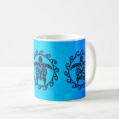 Mug Tortue tribale bleue Sun (Devant droit)