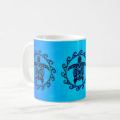 Mug Tortue tribale bleue Sun (Devant gauche)