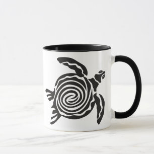Mug Tortue Tribale Noir et Blanc
