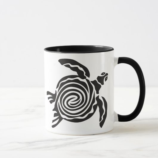 Mug Tortue Tribale Noir et Blanc (Droite)