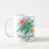 Mug Tortue tropicale avec Hibiscus et Foliage (Gauche)