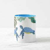 Mug Tortues de mer Mariage bleu jaune (Centre)