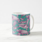 Mug tortues de mer violet turquoise (Devant droit)