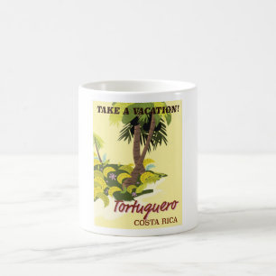 Mug Tortuguero, Costa Rica affiche de voyage vintage