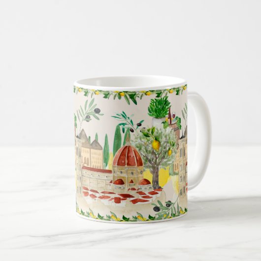 Mug Toscane, Toscane, Italie, olives, citrons, (Devant droit)