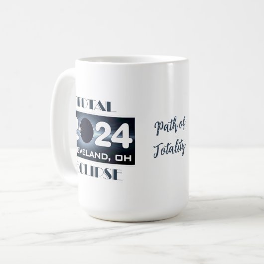 Mug Total Eclipse Cleveland Ohio 2024 Parcours de la T (Devant gauche)