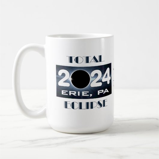 Mug Total Eclipse Erie PA 2024 Parcours de la totalité (Gauche)