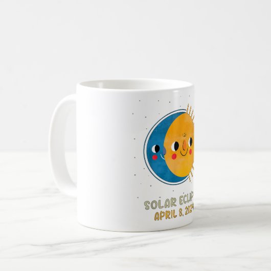 Mug Total Éclipse Solaire 2024 Mignons Éclipse Solaire (Devant gauche)