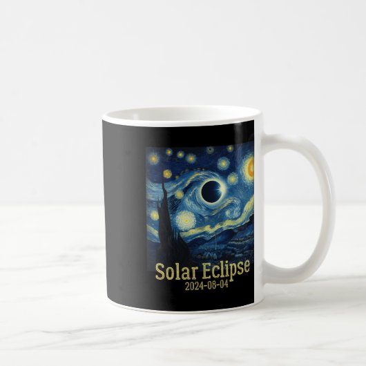 Mug Total Éclipse Solaire 8 avril 2024 Van Gogh Starry (Droite)
