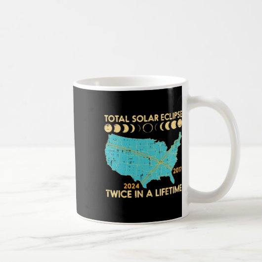 Mug Total Éclipse Solaire Deux Fois De Vie 2017 2024 H (Droite)