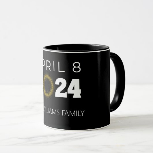 Mug Total Solaire Eclipse USA 8 avril 2024 (Devant droit)