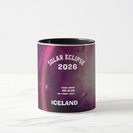 Mug Total solar eclipse August 2026 text personalized (Centre)