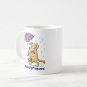 Mug Totalement prêt – Chien mignon avec parapluie (Devant gauche)