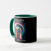 Mug Totalité Éclipse solaire Avril 8 2024 Chien drôle (Devant gauche)
