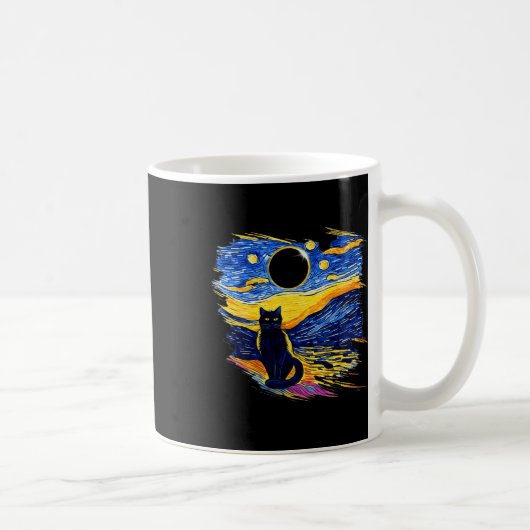 Mug Totalité Solaire Eclipse 2024 Starry Night Van Gog (Droite)