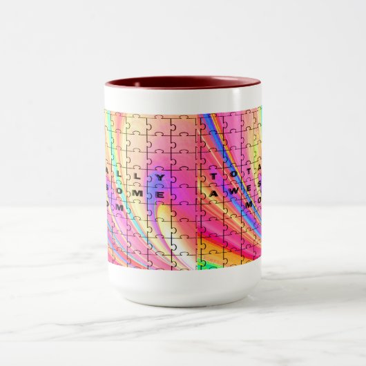 Mug Totally Awesome Maman rose Swirl Puzzle (Centre)