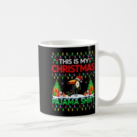 Mug Toucan Christmas Santa Hat Pajama Shirt - Toucan L (Droite)