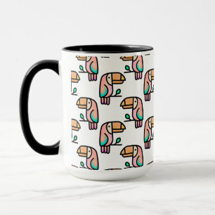 Mug toucan oiseau de la jungle pastel arc-en-ciel moti