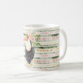 Mug Toucan Oiseau Rose Vert Rayures (Devant droit)