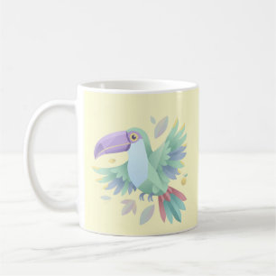 Mug Toucan Pastel Géométrique – Oiseau Tropical Minima