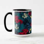 Mug Toucans et flore tropicale, verte et rouge (Gauche)