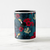 Mug Toucans et flore tropicale, verte et rouge (Centre)