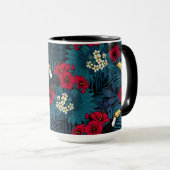 Mug Toucans et flore tropicale, verte et rouge (Devant droit)