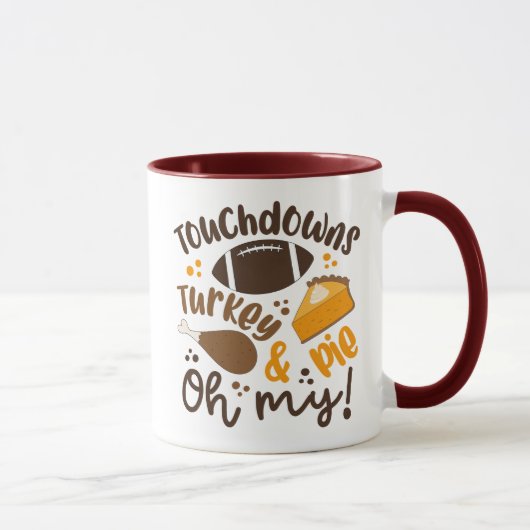 Mug Touchdowns Turquie & tarte | Oh, mon (Droite)