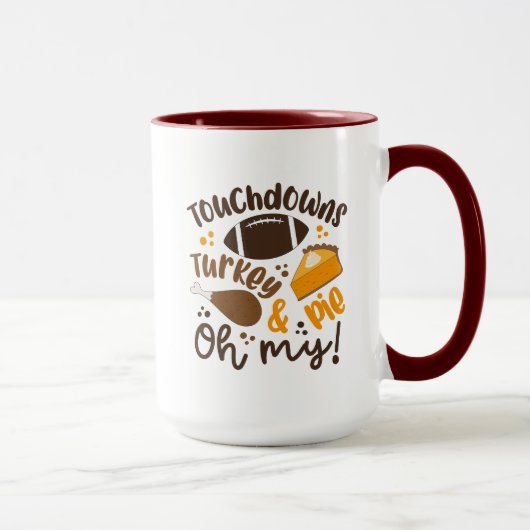 Mug Touchdowns Turquie & tarte | Oh, mon (Droite)