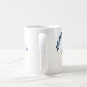 Mug Touche florale bleue personnalisée.
