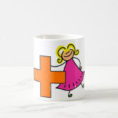 Mug Touche mignonne fille avec signe plus