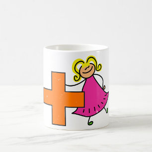 Mug Touche mignonne fille avec signe plus
